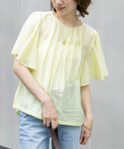 ［WEB限定 SPECIAL SALE！］【BECシリーズ】ウォッシャブルリネン混袖フリルブラウス