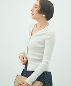 ［WEB限定 SPECIAL SALE！］《手洗い可能》リブ斜め柄Vネックカーディガン