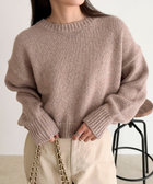 キラキラクロップド丈ニットプルオーバー