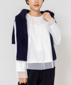 ウォッシャブルチュールレイヤード2WAYブラウス