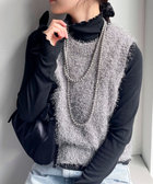 ANDMARY ストライプ ノースリーブ シャギー ニット ANDMARY ストライプ ノースリーブ シャギー ニット トップス