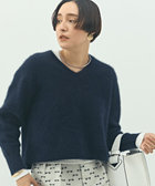 《手洗い可能》ヘアリーストレッチVネックプルオーバーニット