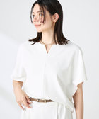 《セットアップ対応》NEW morisachiウォッシャブルツイルケープ風ブラウス