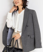 ウォッシャブルストレッチバックサテンボウタイブラウス