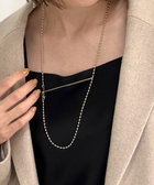 【grâce grace/グラスグラス】ロングフックボールアレンジネックレス