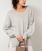 《手洗い可能》モヘヤスパンコールVネックプルオーバー