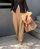 ウォッシャブルバックサテンジョーゼットイージーパンツ