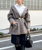 ハーフ丈フーディー リバー風ニットコート