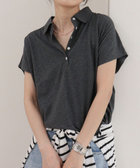 クロップドルーズポロ衿Tシャツ