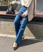 【RM denim】センタープレスハイウエストデニム