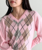 ［WEB限定 SPECIAL PRICE！］アーガイル柄インターシャVネックニット