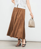 《セットアップ対応》ウォッシャブルストレッチスエードフレアスカート