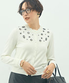 ビジュー付きクルーネックカーディガン