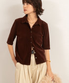 【MAQWEL/マクウェル】ウォッシャブルベロア半袖シャツ