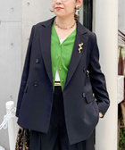 《セットアップ対応》ウォッシャブルウール調ストレッチダブルジャケット