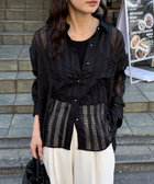 fredy emue ブラウス シャツ チェック柄シアーシャツ レディース