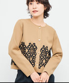 レース付きクルーネックカーディガン