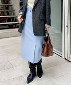 ウォッシャブルベルト付きラップ風タイトスカート