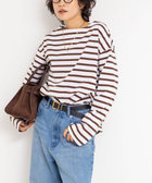 BIGマリンボーダーボートネックプルオーバーカットソー