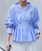 ウォッシャブルパール釦スキッパータックブラウス