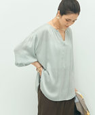 楊柳サテン2WAYギャザーブラウス