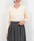 スーパーストレッチVネックプルオーバーニット　ムジ