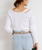 ウォッシャブルリブカットアウト2WAYロンT