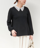 カットジョーゼット襟レースブラウス（襟取り外し可能）