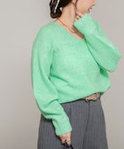 《手洗い可能》アルパカ混Vネックプルオーバー