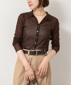 チュール衿付きカットカーディガン