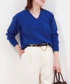 スーパーストレッチVネックプルオーバーニット　ムジ