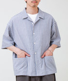 ［WEB限定 SPECIAL SALE！］サッカーストライプバイアスポケット ショートスリーブシャツ