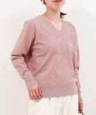 スーパーストレッチVネックプルオーバーニット　ムジ