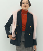 ウォッシャブルウール調ダブルジャケット