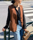 ［WEB限定 SPECIAL PRICE！］《セットアップ対応》ストレッチスエードベルテッドジレ