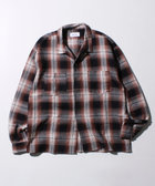 【残暑にも快適なさらっとシャツ】ワッフルチェック ロングスリーブシャツ オンブレチェック