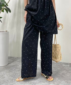 セットアップ着用可能】ドット刺繍イージーパンツ（4-0310-3-29-002