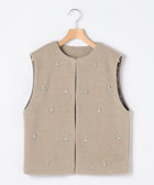 ニット両面パイルビジューベスト