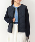 中綿×ニット切替ノーカラージャケット