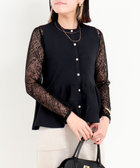 裾ペプラム前開きニットジレ