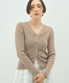 ［WEB限定 SPECIAL PRICE！］《手洗い可能》リブ斜め柄Vネックカーディガン
