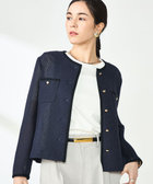 ノーリーズ NOLLEY’S シアー ジャケット 半袖 ブラウン 25SS ウォッシャブルシアーシルクライトジャケット（5-0030-2-05-053