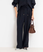 《セットアップ対応》ウォッシャブルダブルクロスサテンイージーワイドパンツ