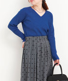 スーパーストレッチ ラメリブVネックプルオーバーニット