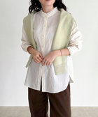 バンドカラーフリルシャツ