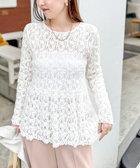 ウォッシャブルストレッチレースペプラムプルオーバー