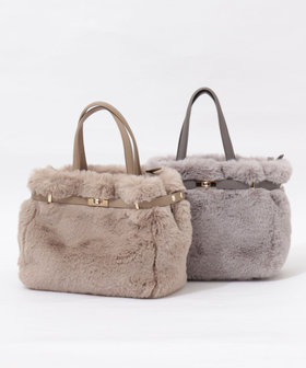 会員限定 BLACK FRIDAY対象］ひねり金具付きファートートバッグ（5