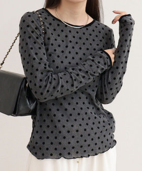 チュールドットロンＴシャツ
