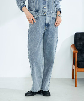 《セットアップ対応》ワイドテーパードデニムパンツ