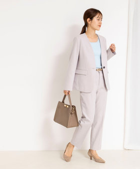 セットアップ対応》ウォッシャブルサージストレッチストレートパンツ